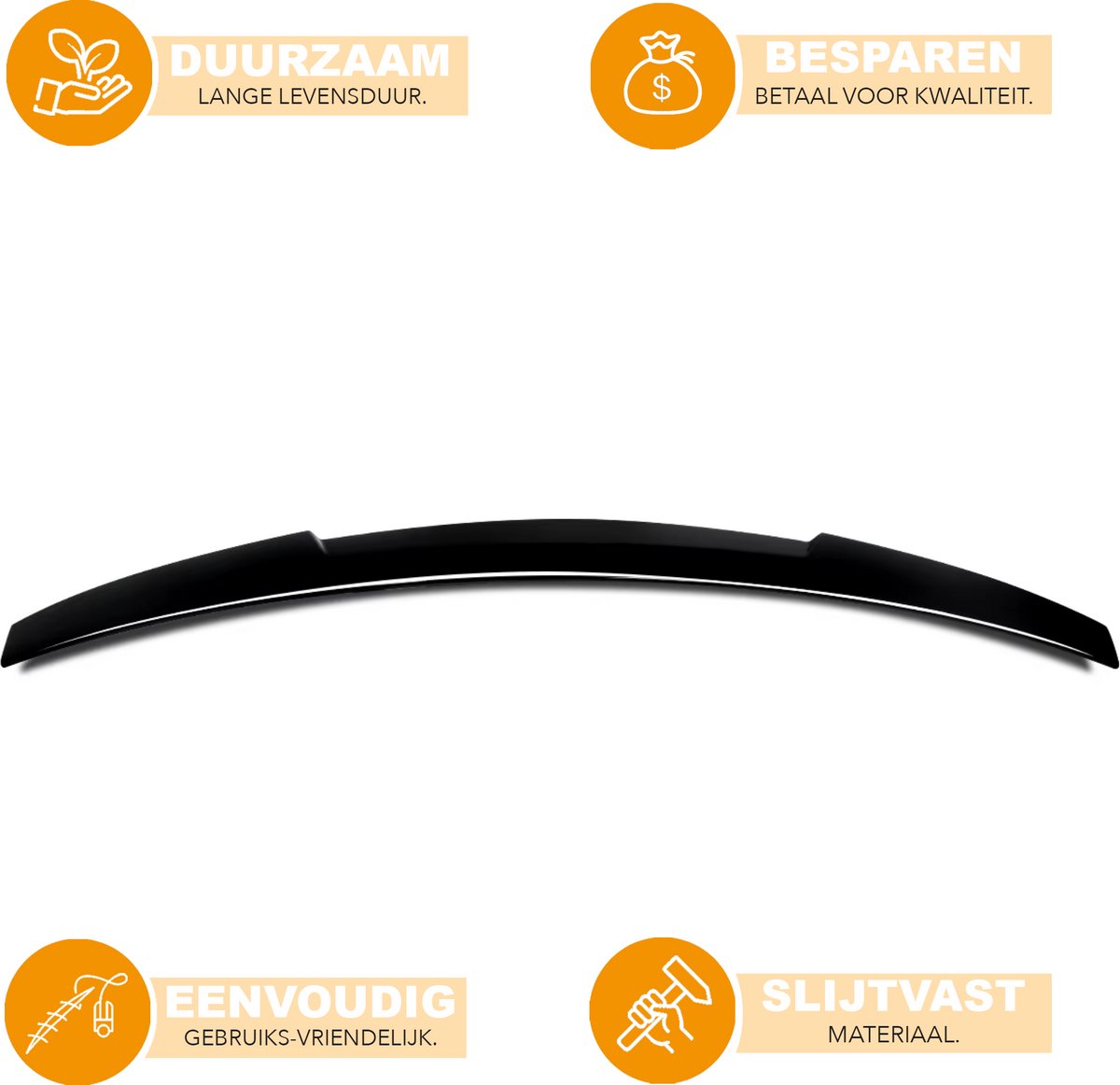 Kofferbak Spoiler Brutal - Voor Audi A4/S4/RS4 B8 Sedan (2008-2012) - M4 BrutalStijl - Achterbumper - Gloss Zwart