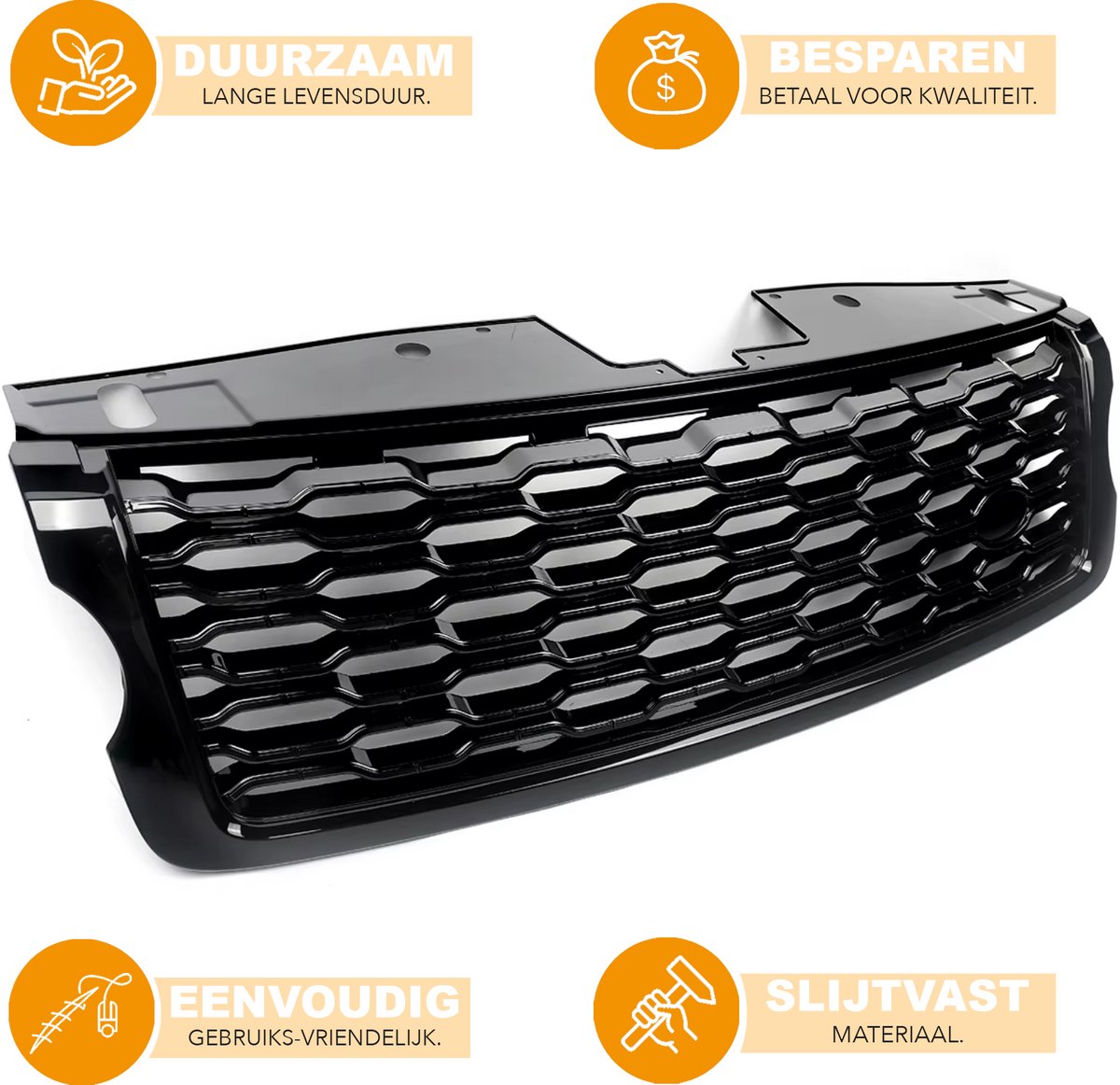 Voorbumper Grille - Facelift Look - Glanzend Zwart - Voor Range Rover L405 Vogue (2013-2017)