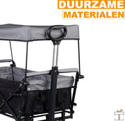 Bolderkar - Opvouwbaar - Zwart - Camping of strand - 80kg draagkracht