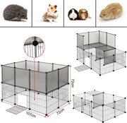 Happyment Dierenren Dodo - Extra hoog - Ren - Verstelbaar - Konijnenren - Kippenren - Puppyren - Kattenren - Knaagdierenren - Wit - 107x72x72 cm