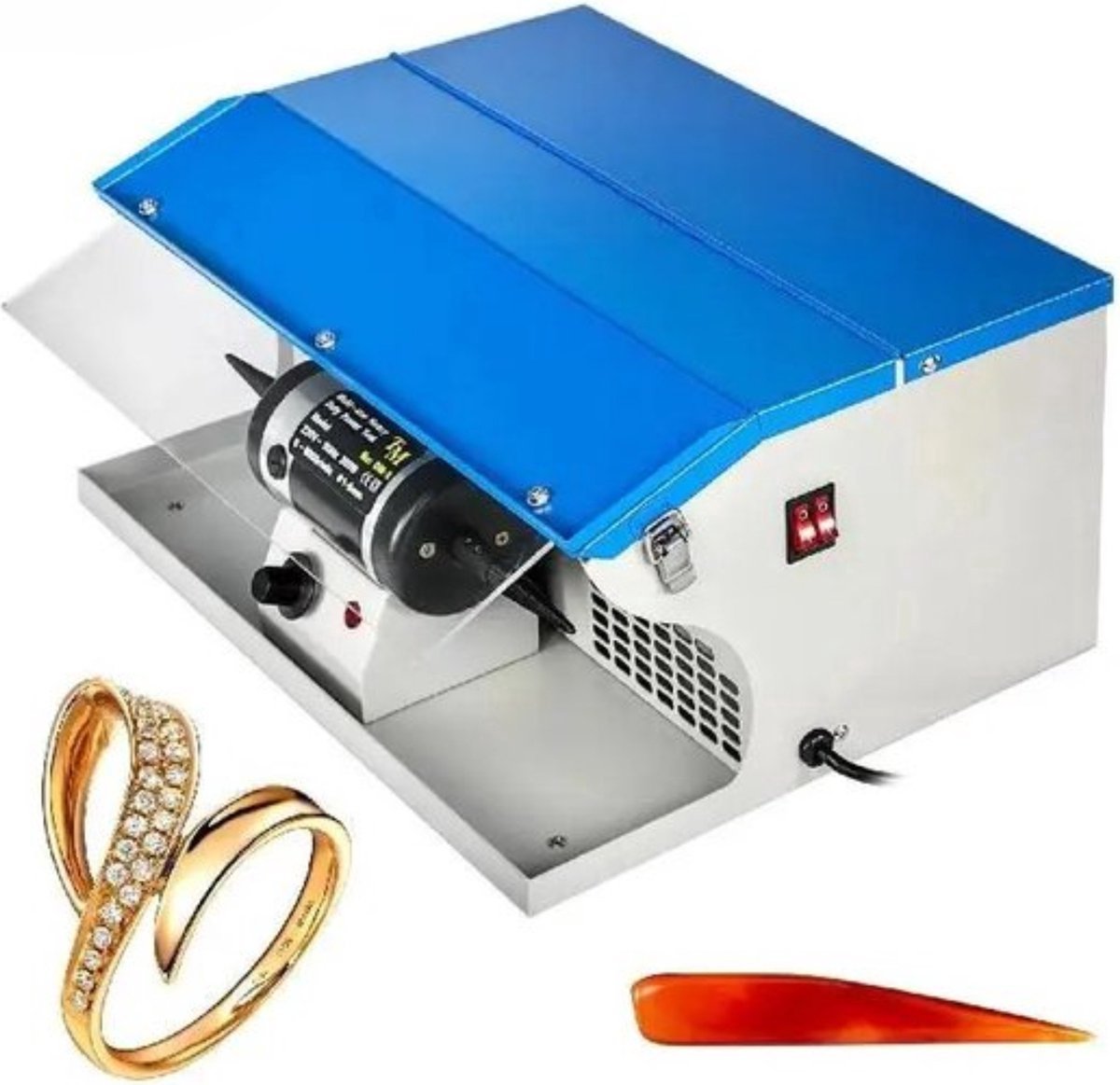 Sieraden Stofafscheider Polijstmachine - 0-8000R/MIN - Polijsten Machine voor Polijsten Metalen Kunststof - Geschikt Voor gebruik