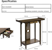 Consoletafel Fioren - Chinese consoletafel - Wandtafel met lades - Wit Marmerlook met goud - Haltafel - Sidetable - 82cm