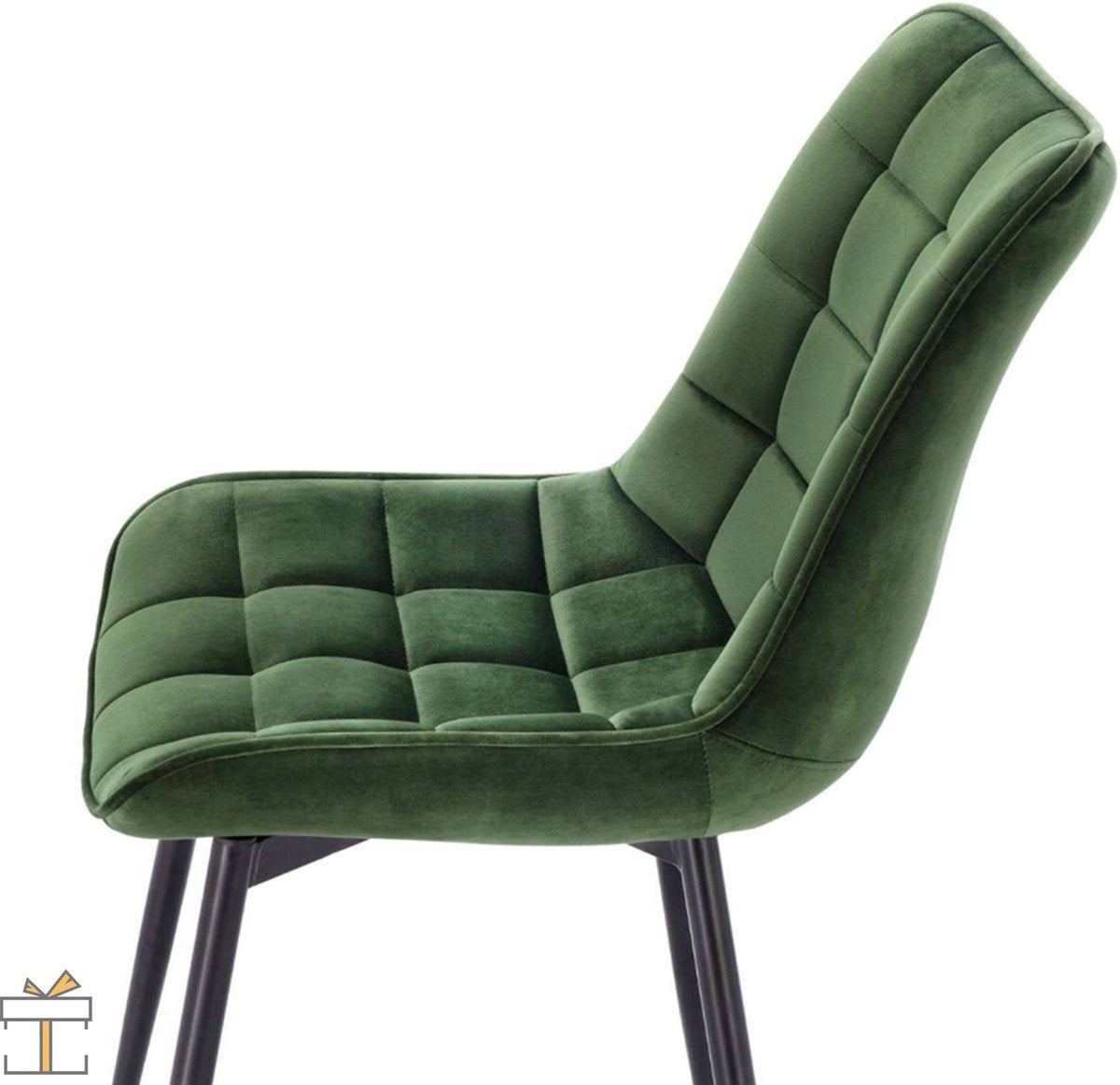 Eetkamerstoel Velvet - Groen - Kuipstoel - Keukenstoel - Set van 2, 4 of 6