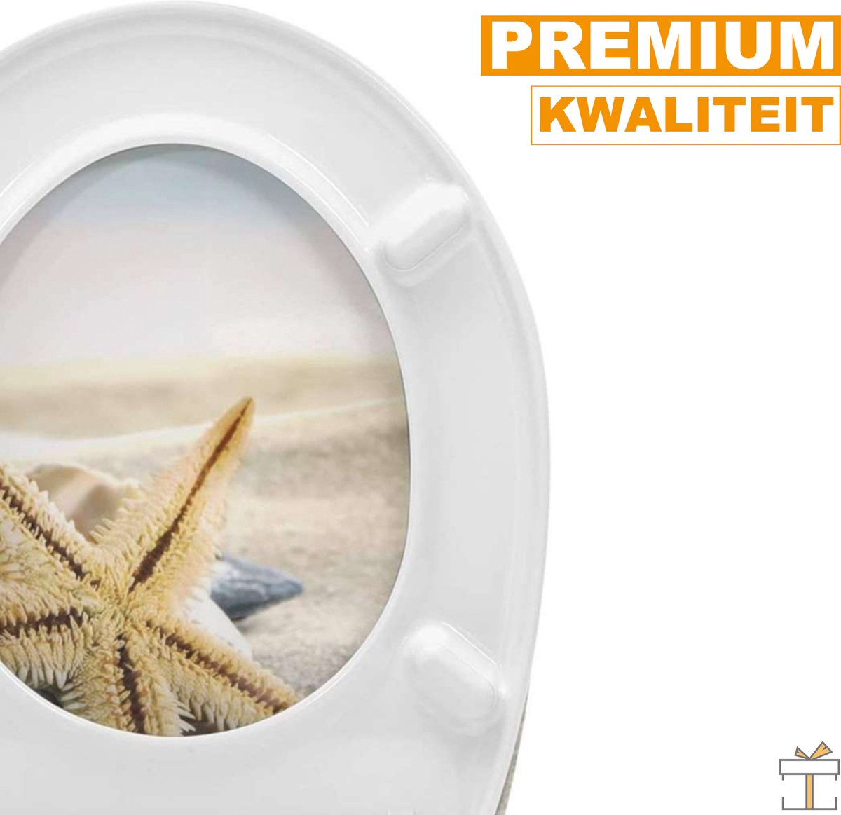 Happyment Antibacteriële Toiletbril Beachy - Met Softclose - Toiletbrillen - Universeel - WC Bril – Toiletzitting