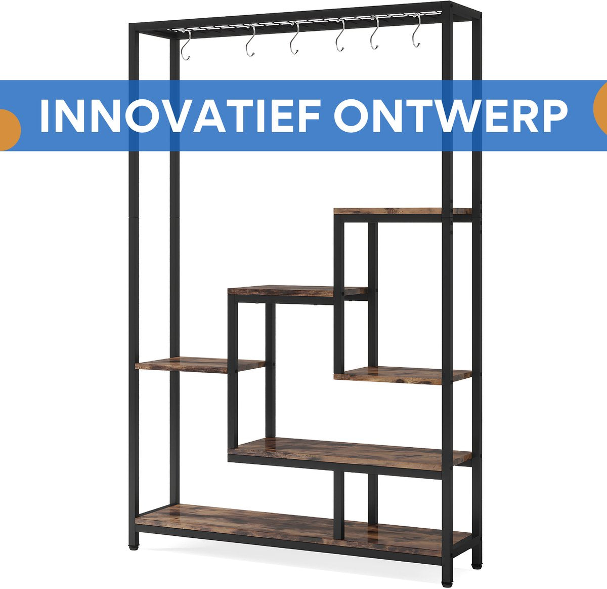 Plantenstandaard met 5 lagen - Plantenrek voor Binnen - 180cm - Plantenladder - Bruin