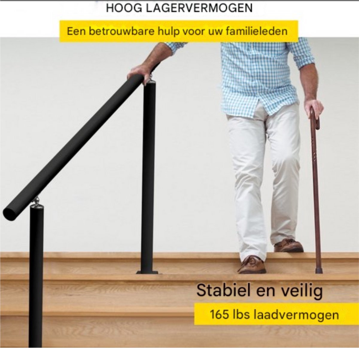 Trapleuning Deluxe - Trapleuning Houders - Zwart Wrought Iron - Voor Trappen In Huis
