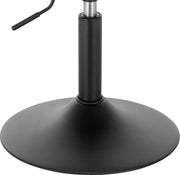 Barkruk Witta Industrial Zwart - Barkrukken set van 1 - Barstoel Kruk - Barstoelen met rugleuning - Keukenstoel - In hoogte verstelbaar - Velvet