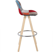 Bolt Edge Hoge Barkruk - Zithoogte 75cm - Linnen - Zwart frame - Met rugleuning