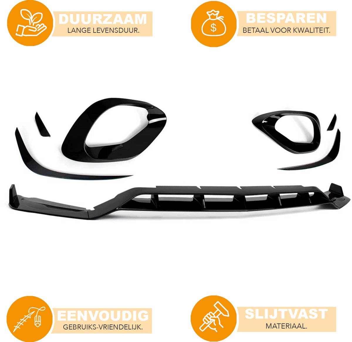 Voorbumper - Voor Mercedes C-Klasse W206 C300 2022-2024 - Auto accessoires - Lipspoiler - Mistlamp cover - Canard trim