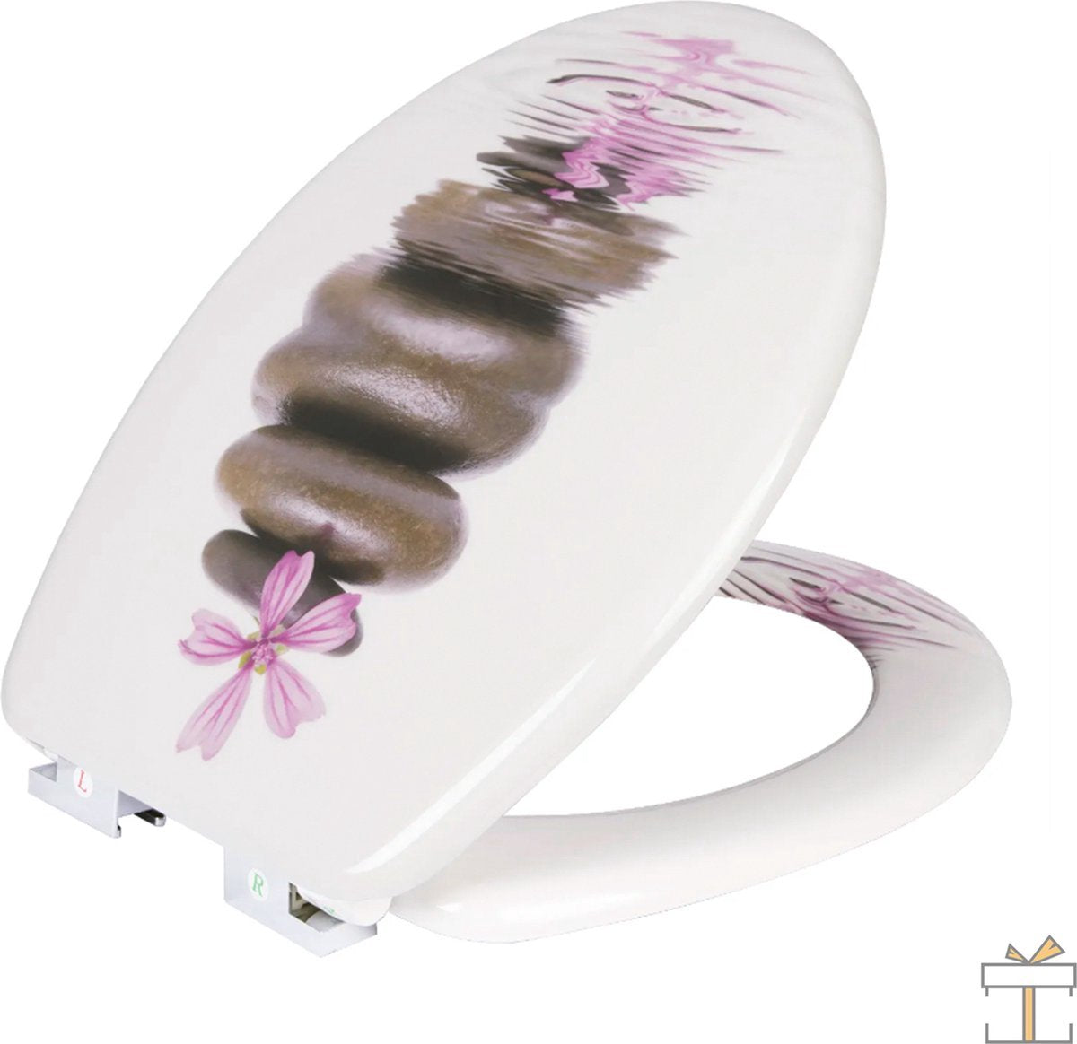 Bolt Edge Toiletbril - Witte Kiezel - Softclose - Universeel - Antibacterieel