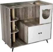 Grote Verborgen Kattenbakmeubilair Tavien - 3-Laags Planken met Kattenbakvanger - Kattenbakkast 100x92x50 cm voor de Woonkamer