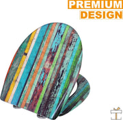 Bolt Edge Toiletbril - Met print - Antibacterieel - Softclose - Universeel ontwerp