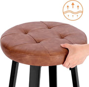 Barkruk - Bruin - Met rugleuning - Ergonomisch - Zithoogte 60-82cm - Set van 2