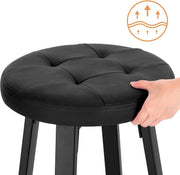 Barkruk Zura - Antraciet - Met rugleuning - Barstoelen ergonomisch - Zithoogte 60-82cm - Set van 2 - Keuken en bar