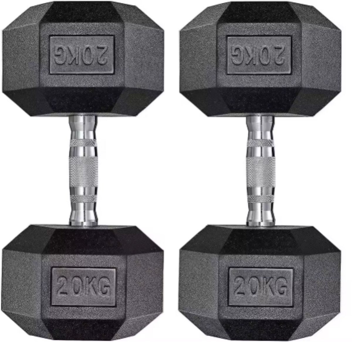 Halterset - Gewichten - Halters - Voor Krachttraining & Thuisfitness - Compacte Stalen Dumbbells van 20 kg - Set van 2