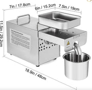 Happyment Oliepers Machine - Olie Persmachine - Zonnebloemolie - Amandelmolen - Notenpers - Notenmolen - Notenmaler - 460W