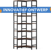 7-laags Boekenkast - Boekenplank - Boekenkast - Wandplank - Boekenrek - Voor opslag en display - Chocolade
