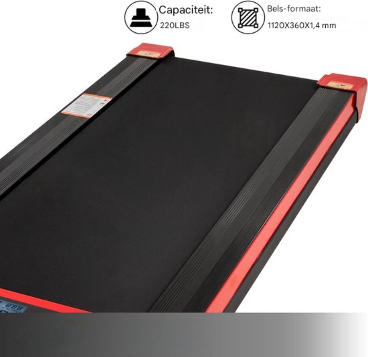Happyment Loopband - 100KG - Hardloopband - Rood - 141x 55x 98cm - 500W - 1/6kmh