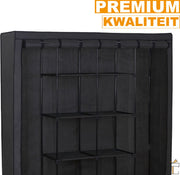 Happyment Opvouwbare Kledingkast Zuzu - Slaapkamer - Kledingrek - Garderobekast organizer - Grijs - 174X46X169cm
