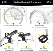Driewieler Milano - 6 versnellingen - Fiets voor volwassenen en senioren - 24 Inch - Opvouwbare Trike - Met mand - Voorrem - Zwart