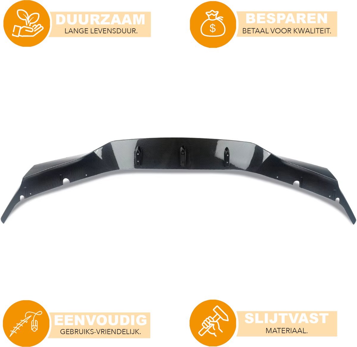 Kin Splitter GT - Voorbumper Kin Lip Splitter - Voor BMW 5 Serie F90 M5 (2018-2022) - Carbon Fiber Look - Auto accessoires