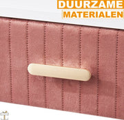 Bolt Edge Kaptafel Deluxe - Roze - Inclusief Spiegel en Krukje - Make-up Tafel voor Meisjes