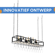 Hangend Wijnrek - Wijnglazen houder - Ophangrek wijnglazen - Voor Keuken, Bar of Eethoek - Verstelbare Plafondmontage - 120cm