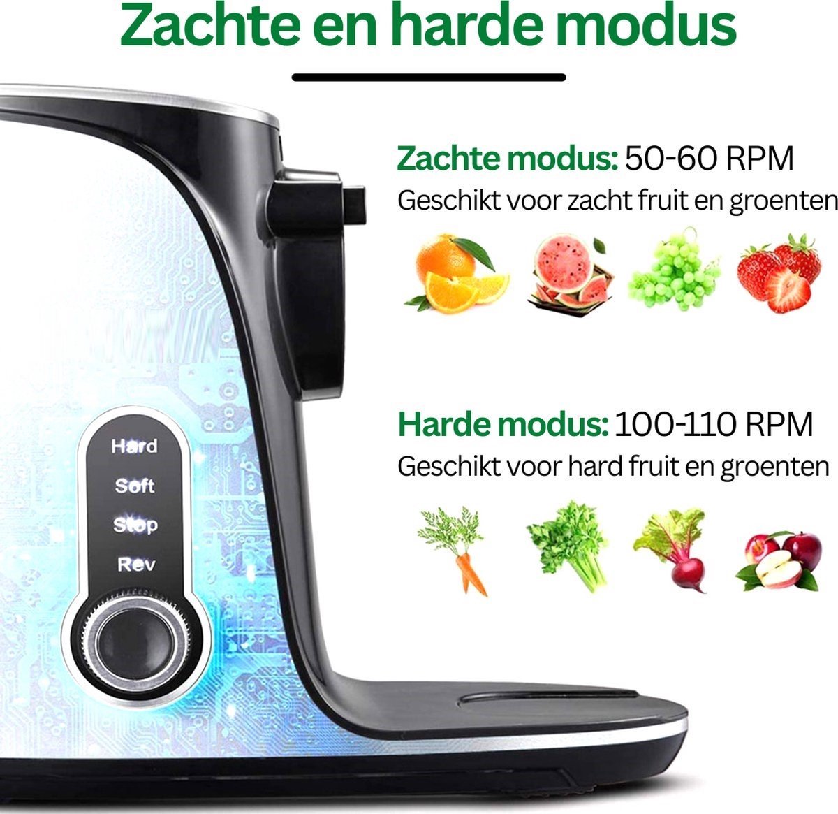 Happyment Slowjuicer PRO - Sapcentrifuge Met Led Display - Grijs - 500ml - Anti Slip