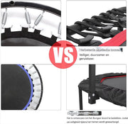 Fitness trampoline - Voor volwassenen - 127cm springoppervlak - Zwart - Opvouwbaar - in hoogte verstelbare handgreep - Spring trampoline voor binnen en buiten