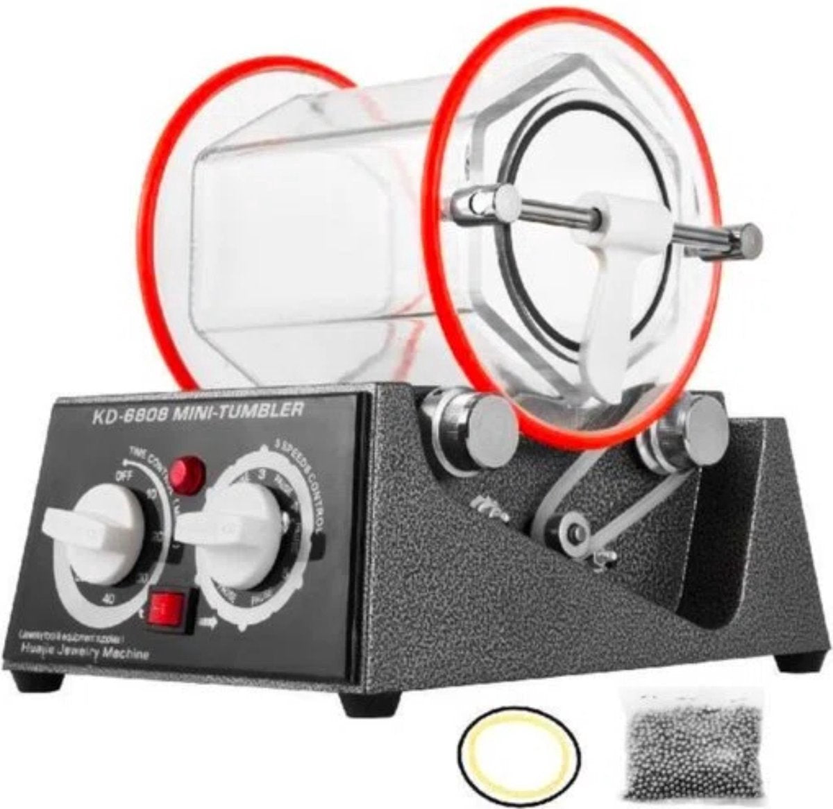 Happyment Polijstmachine - Voor stenen - Roterende tumbler - Geschikt Voor gebruik
