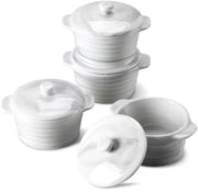Haute Ovenschaal – Ronde schaal – 4 stuks – 290ML – Marmer Look – Lasagne – Braadslede