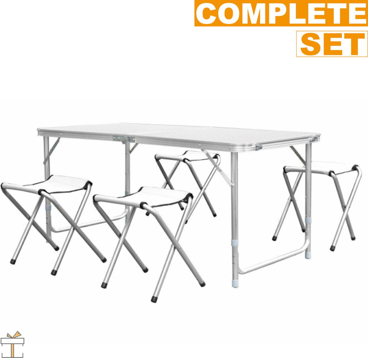 Happyment Picknicktafel - 4 personen - Inklapbaar - Camping klaptafel - Kinderen & volwassenen - Verstelbaar in hoogte