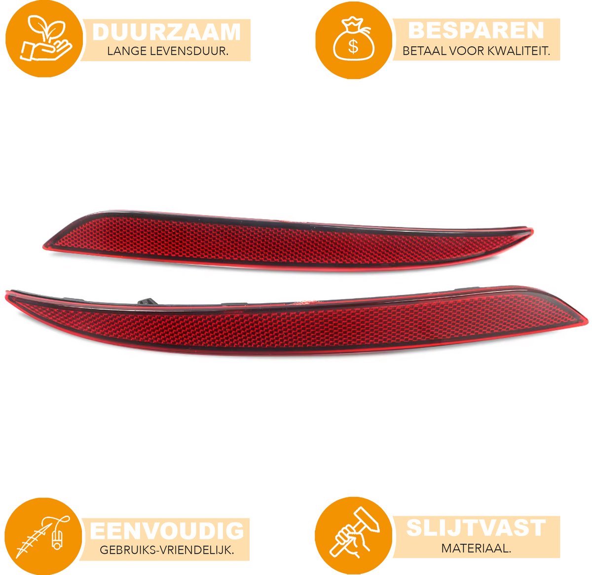 Luxion Reflectorset - Achterbumper Reflector - Links + Rechts - Voor Tesla Model 3 (2017-2023) - Auto Accessoires