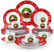 Aristocratic Serviesset – 6 persoons – Kerst 30 delig – Keramisch – Eetborden – Breakfast Plates – Luxe design