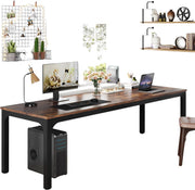 Computerbureau Milano - Voor 2 Personen - 200cm - Bruin - Voor thuis of werk - Hout en metaal