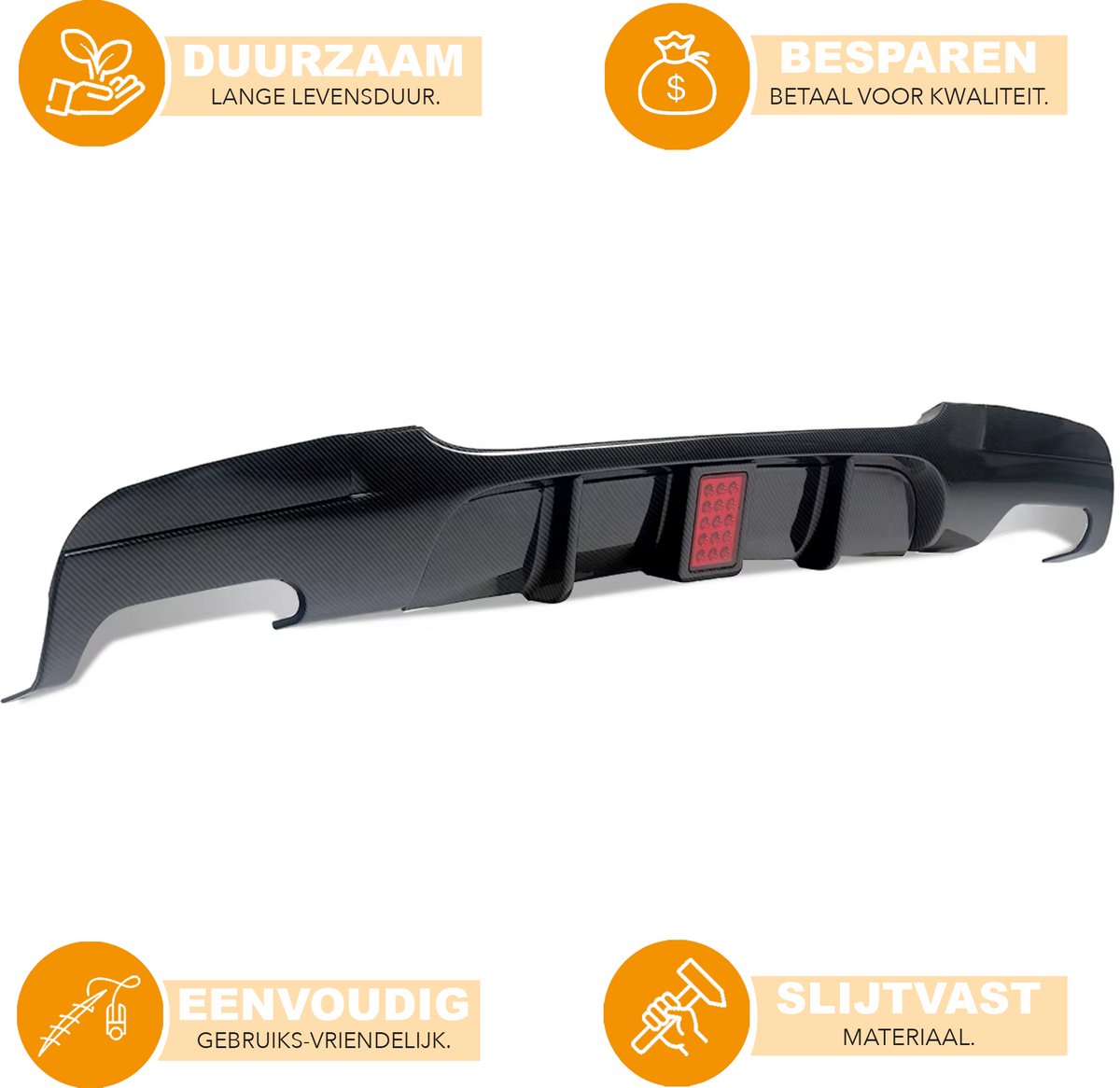 Achterbumper - Voor BMW 3-Serie E90 Sedan M Sport 2009-2012 - Auto accessoires - Diffuser - Quad exhaust - Carbon Look