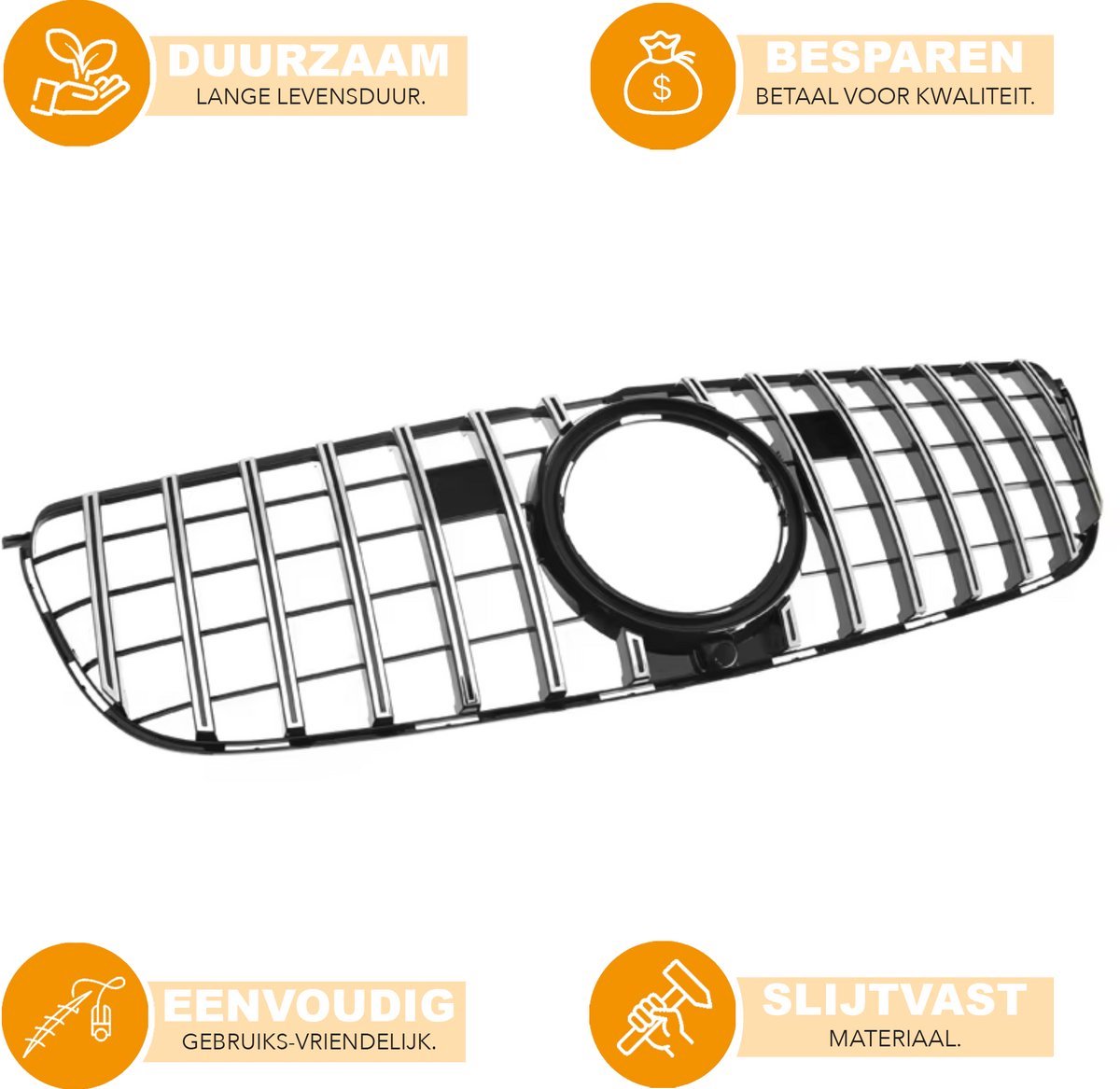 Voorbumper grille Nitronox - Panamericana GT Stijl - Auto Accessoires - Voor Mercedes GLS Klasse W166 (2016-2019)