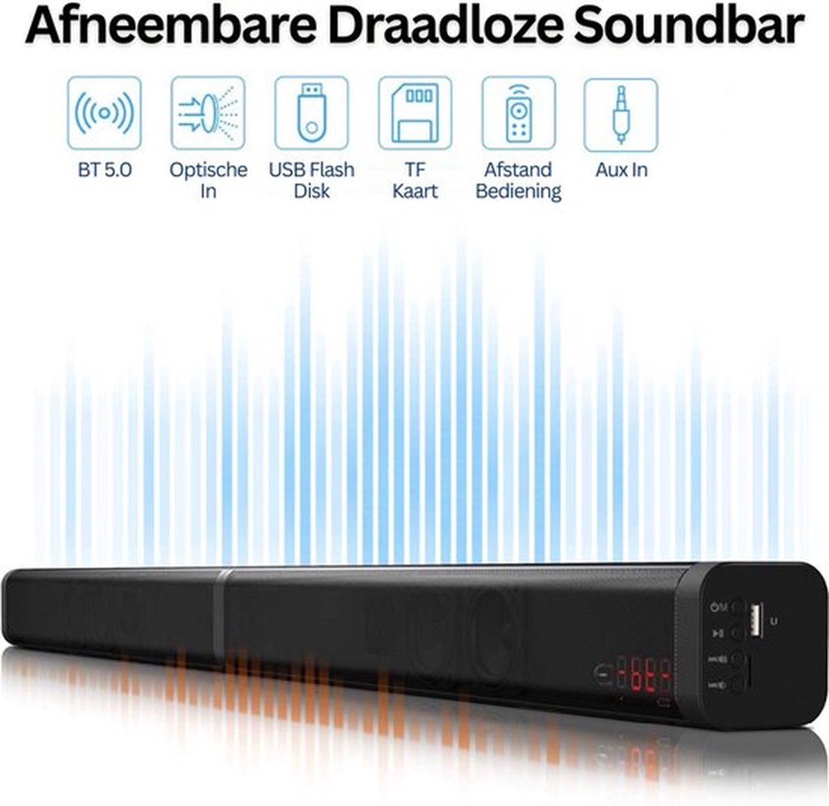 Happyment Premium Soundbar voor TV - Bluetooth 5.0 Soundbars - Stand Pad