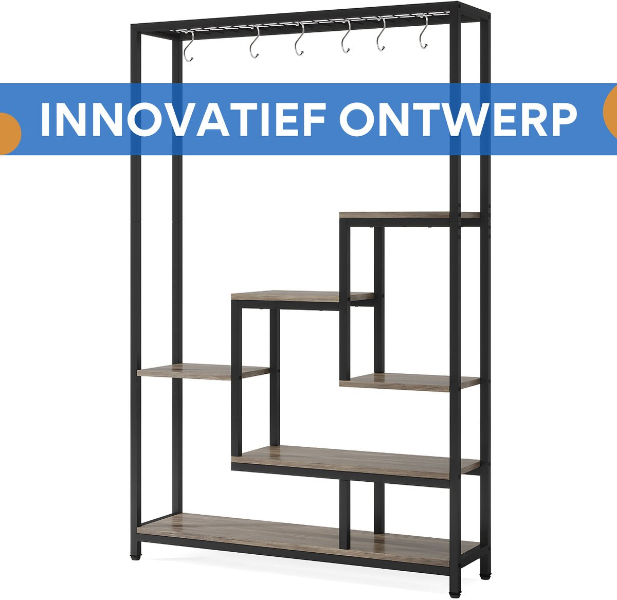 Plantenstandaard met 5 lagen - Plantenrek voor Binnen - 180cm - Plantenladder - Grijs