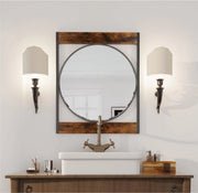 Wandspiegel Aurelio - Grote Rechthoekige Spiegel - Houten & Metalen Frame - Industrieel Design - Voor Badkamer, Woonkamer & Entree