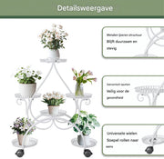 Metalen plantenstandaard Venetia - 6 plekken - Plantenrek - Plantentafel - Voor binnen & buitengebruik - Bloempothouder