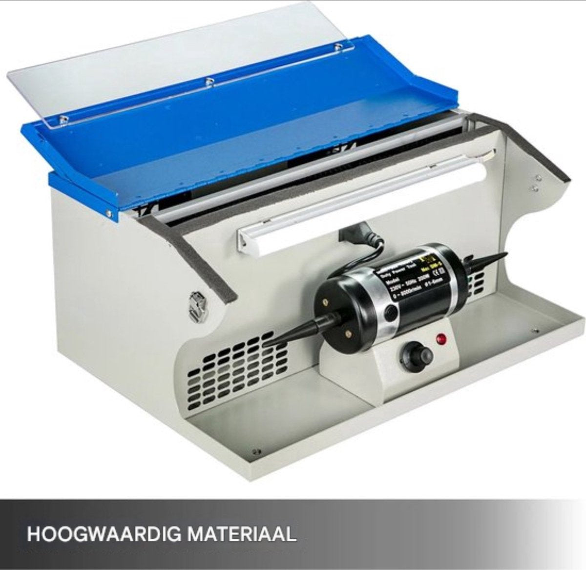 Sieraden Stofafscheider Polijstmachine - 0-8000R/MIN - Polijsten Machine voor Polijsten Metalen Kunststof - Geschikt Voor gebruik