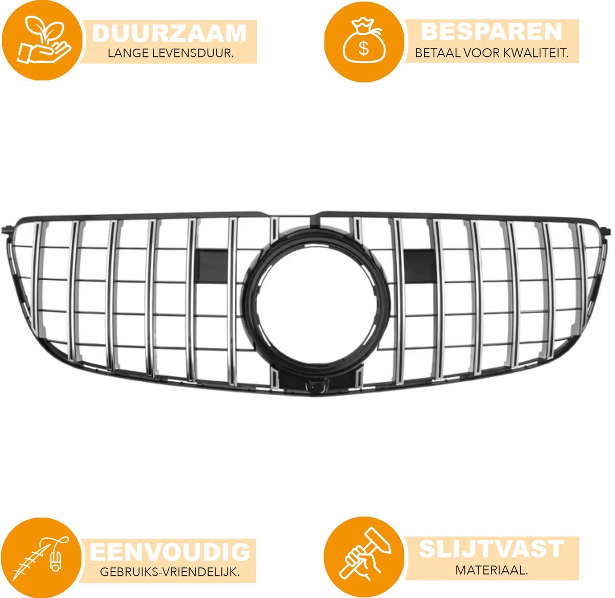 Voorbumper grille Nitronox - Panamericana GT Stijl - Auto Accessoires - Voor Mercedes GLS Klasse W166 (2016-2019)