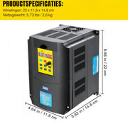 Frequentie Omvormer - 220x118x148 mm - Frequentieomvormer - Frequentieregelaar - 3-Fase ABS Vlamvertragend Materiaal