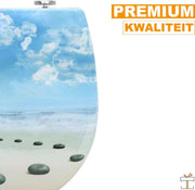 Toiletbril - Strand print - Antibacterieel - Softclose - Universeel ontwerp