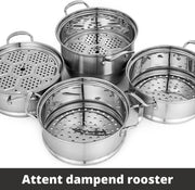 Happyment Stoompan - Voedselstomer - Groentestomer - Couscous Pan - Multisteamer - Stoomkoker - 5 Laags