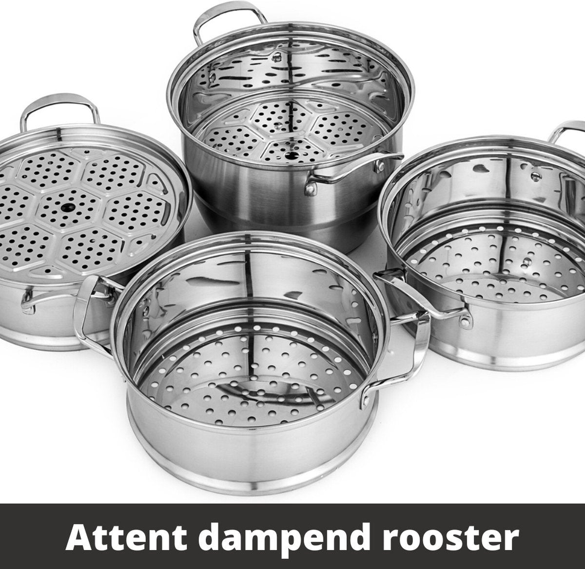 Happyment Stoompan - Voedselstomer - Groentestomer - Couscous Pan - Multisteamer - Stoomkoker - 5 Laags