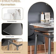 Eettafel Mandino - 4 tot 6 personen - Marmer look - 160cm - Marmer look - Rechthoekig