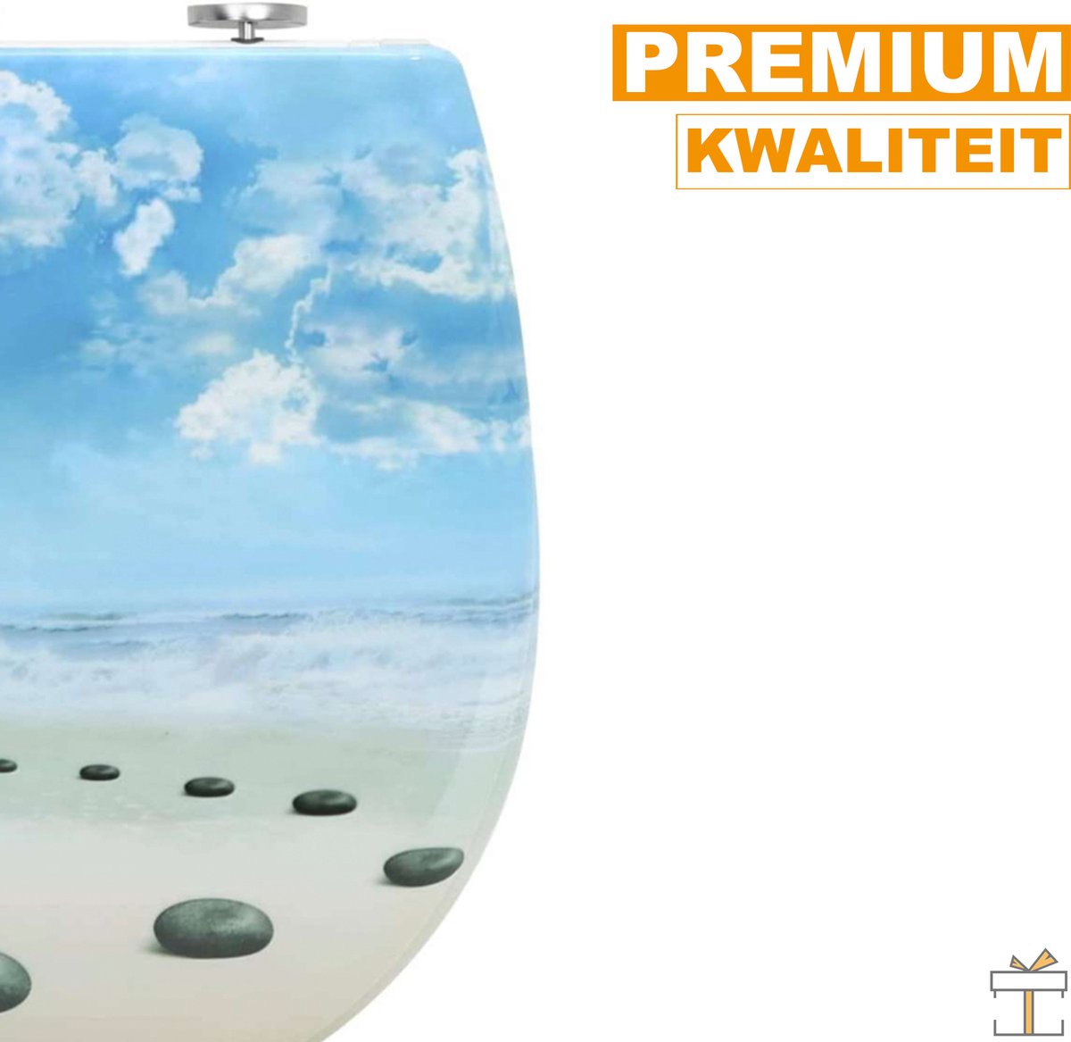 Happyment Antibacteriële Toiletbril Strand - Universeel - Met Softclose - Toiletbrillen - WC Bril – Toiletzitting