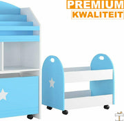 Happyment Speelgoedkast voor kinderen - Set van 2 - Boekenkast kind - Kinderkamer - Opbergkast - Boekenrek - MDF - Black friday - Kerstcadeau